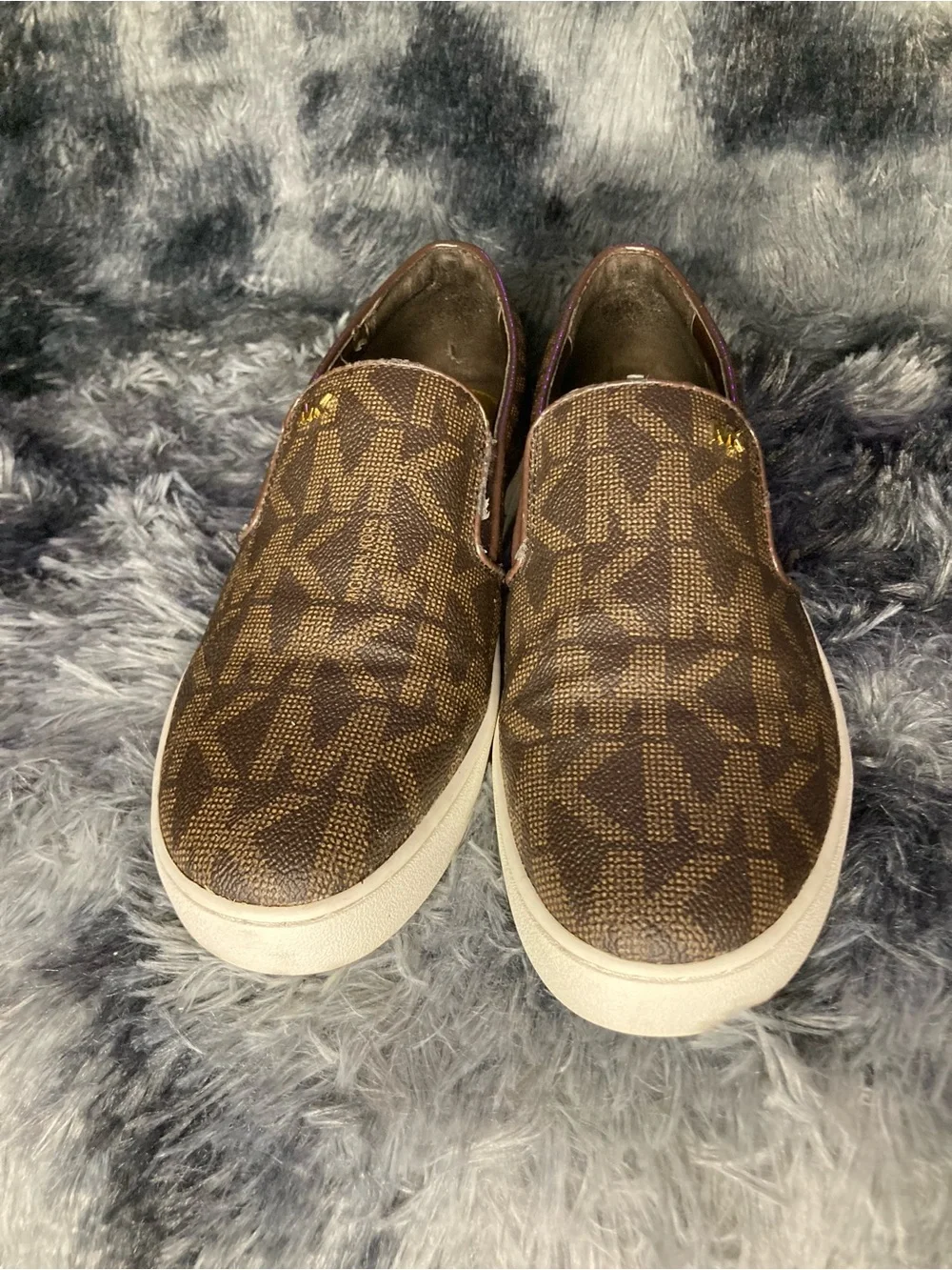 Michael Kors Brown Logo Slip-On Sneakers